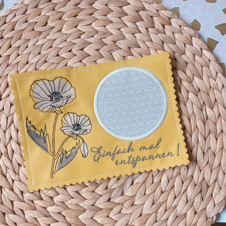 Stickdatei Mohn Untersetzer Mugrug