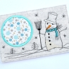 Stickdatei MugRug Untersetzer Schneemann 13x18cm und 13x20cm