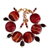 Edelstein-Armband, Muranoglas, Granat-Nuggets