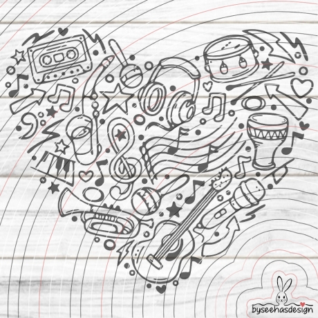 music heart Plotterdatei SVG DXF
