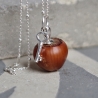 Haselnuss Anhänger mit Schlüssel-Charm aus 925 Silber