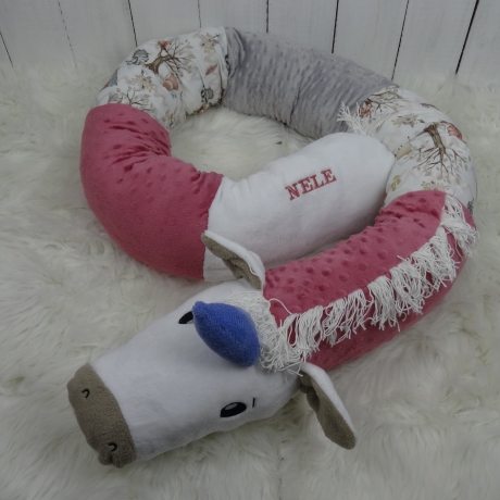 Bettschlange Einhorn, Puckschnecke, Bettrolle, Wickeltischrolle