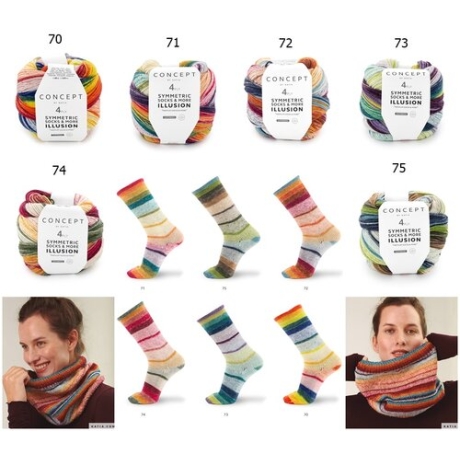 Symmetric Socks & More Illusion, Sockenwolle, Wolle, Katia Wolle