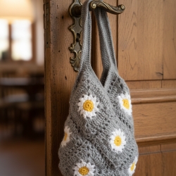 Große Granny Square Blumentasche