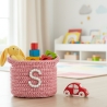 Gehäkelter Boho Aufbewahrungskorb personalisiert mit Buchstabe