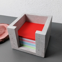 Zettelbox aus Beton  passend für Notizzettel 9x9 cm  Top Design 