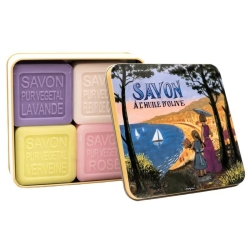 Sortiment 4 franz. BIO-Sheabutter-Naturseifen je 100g