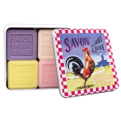 Sortiment 4 franz. BIO-Sheabutter-Naturseifen je 100g