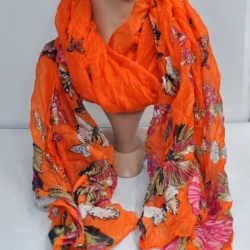 Damen-Langschal mit Schmetterlingen, 180 x 90 cm, orange