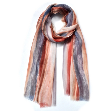 Damen-/Herren-Seiden-Langschal bunt, 178x50 cm, rostfarben