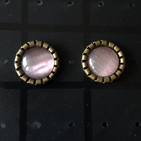Ohrstecker Cabochon Rosy Cat-Eye