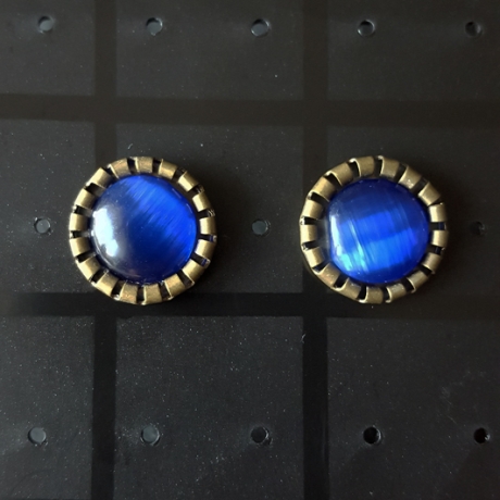 Ohrstecker Cabochon Saphire Cat-Eye