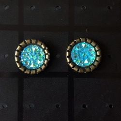 Ohrstecker Cabochon Blue Ice