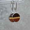 Ohrhänger Holz – Pitchpine, Eiche & Blattgold