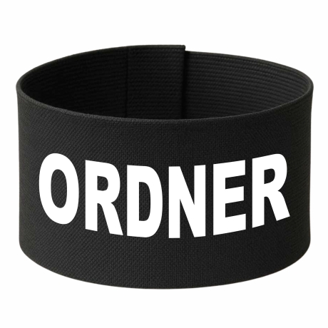 Klett-Armbinde 10 cm Höhe bedruckt mit ORDNER
