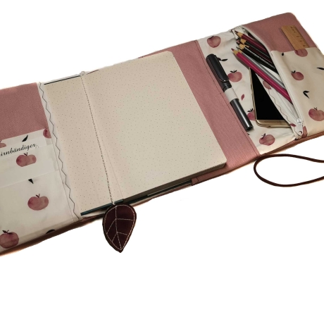 Organizer Canvas altrosa - Kalenderhülle  mit  Federmäppchen