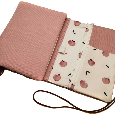 Organizer Canvas altrosa - Kalenderhülle  mit  Federmäppchen