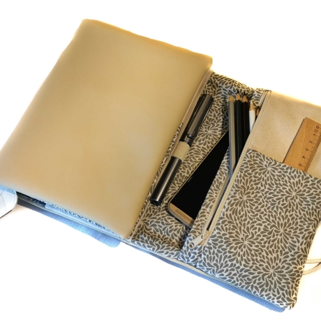 Organizer Kunstleder creme - Kalenderhülle Federmäppchen
