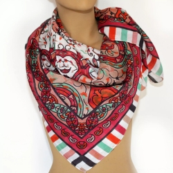 Ganzjahres-Retro-Schal, 100 x 100 cm, safran-farben, neu