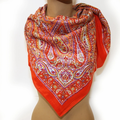 Damen-Seiden-Schal-Sommer-Design, 100 x 100 cm, bunt