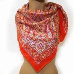 Ganzjahres-Retro-Schal, 100 x 100 cm, orange, neu