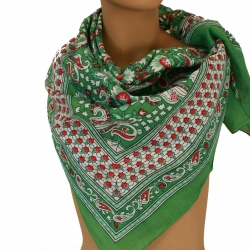 Ganzjahres-Retro-Schal, 100 x 100 cm, grün, neu