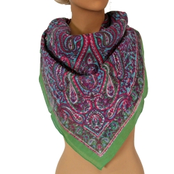 Ganzjahres-Retro-Schal, quadratisch, 100 x 100 cm, grün, neu