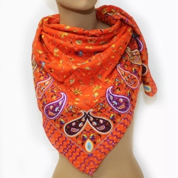 Ganzjahres-Retro-Schal, 100 x 100 cm, dunkel-orange, neu