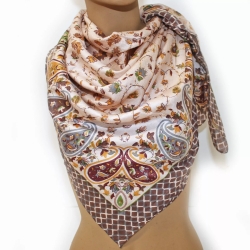 Ganzjahres-Retro-Schal, quadratisch, 100 x 100 cm, braun, neu