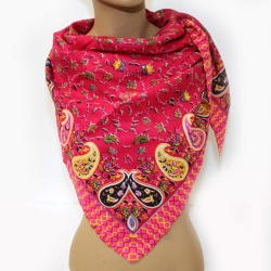 Ganzjahres-Retro-Schal, quadratisch, 100 x 100 cm, pink, neu