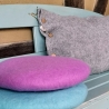Sitzkissen Stuhlauflage Kissen Wolle handgefilzt Lila