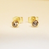 Ohrstecker 585 GOLD DIAMANT rosenschliff grau