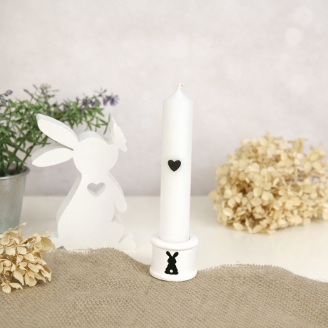 Kerzenhalter Stabkerzen Weiß Keramikoptik – Tischdeko zu Ostern