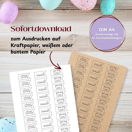 Osteranhänger PDF Druckvorlage DIN A4