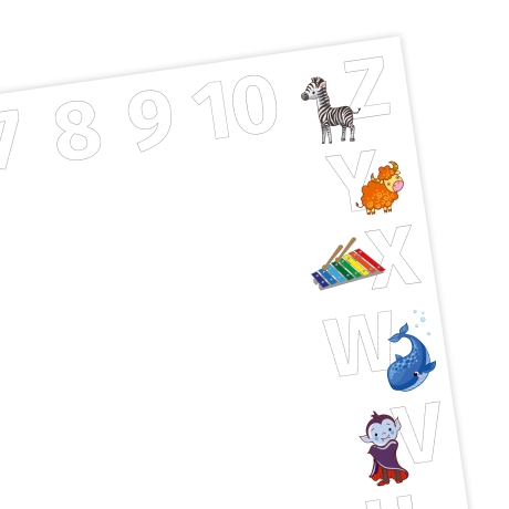 A2 Schreibtischunterlage Alphabet + Zahlen