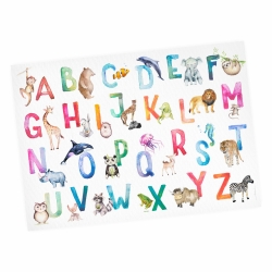 Kinder Lernposter Tier ABC Watercolor DIN A3
