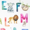 Kinder Lernposter Tier ABC Watercolor DIN A1