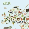 Kinder Lernposter Weltkarte Tiere A3