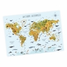 Kinder Lernposter Weltkarte Tiere geografisch A2
