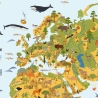 Kinder Lernposter Weltkarte Tiere geografisch A1