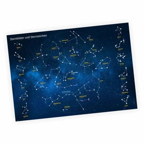 Kinder Lernposter Sternbilder und Sternzeichen DIN A3