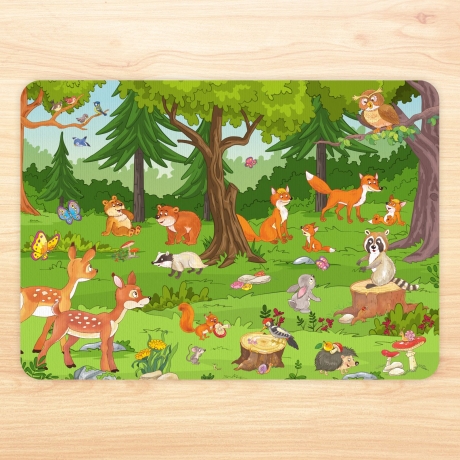 stabiles Vinyl Tischset Waldtiere Kinder Platzset abwaschbar