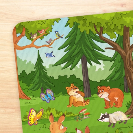 stabiles Vinyl Tischset Waldtiere Kinder Platzset abwaschbar