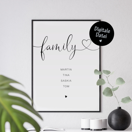 Poster Family personalisiert für Familien