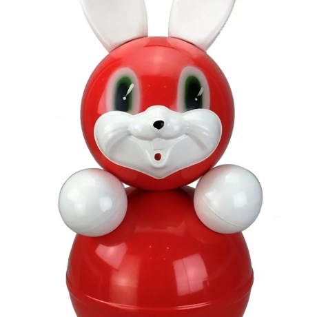 Stehaufpuppe Hase m. Glöckchen, bunt, pa 002, neu
