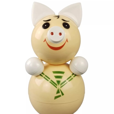 Stehaufpuppe Schwein groß m. Glöckchen, pa 007, neu