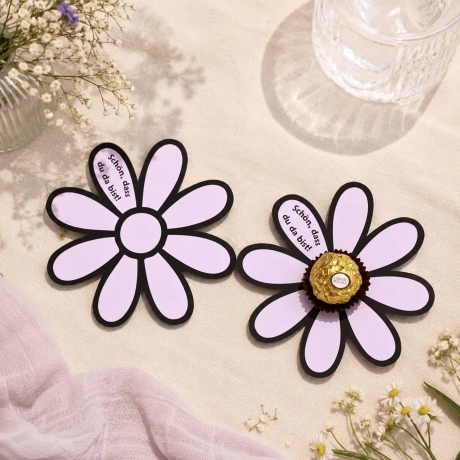 Gastgeschenk zum Ausdrucken – Blumen für Schokokugeln