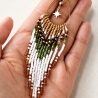 Lange Boho Ohrringe Liora –  Perlenohrringe mit Stern