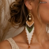 Lange Boho Ohrringe Liora –  Perlenohrringe mit Stern