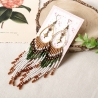 Lange Boho Ohrringe Liora –  Perlenohrringe mit Stern